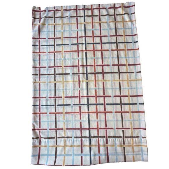 70s Vintage MCM Mid Century Geometric Print Cotton 2 Pillowcase - Picture 4 of 5